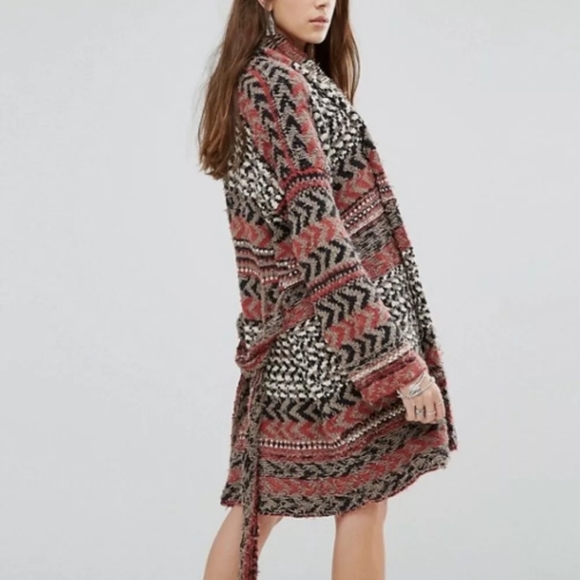 longline belted cardigan